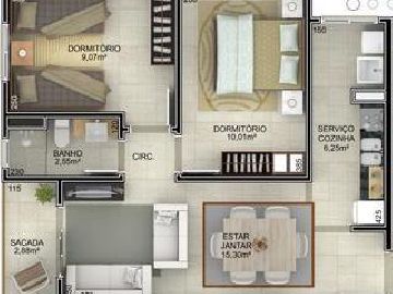 Apartamento 02 Dormit�rios - Floresta - Lajeado/RS